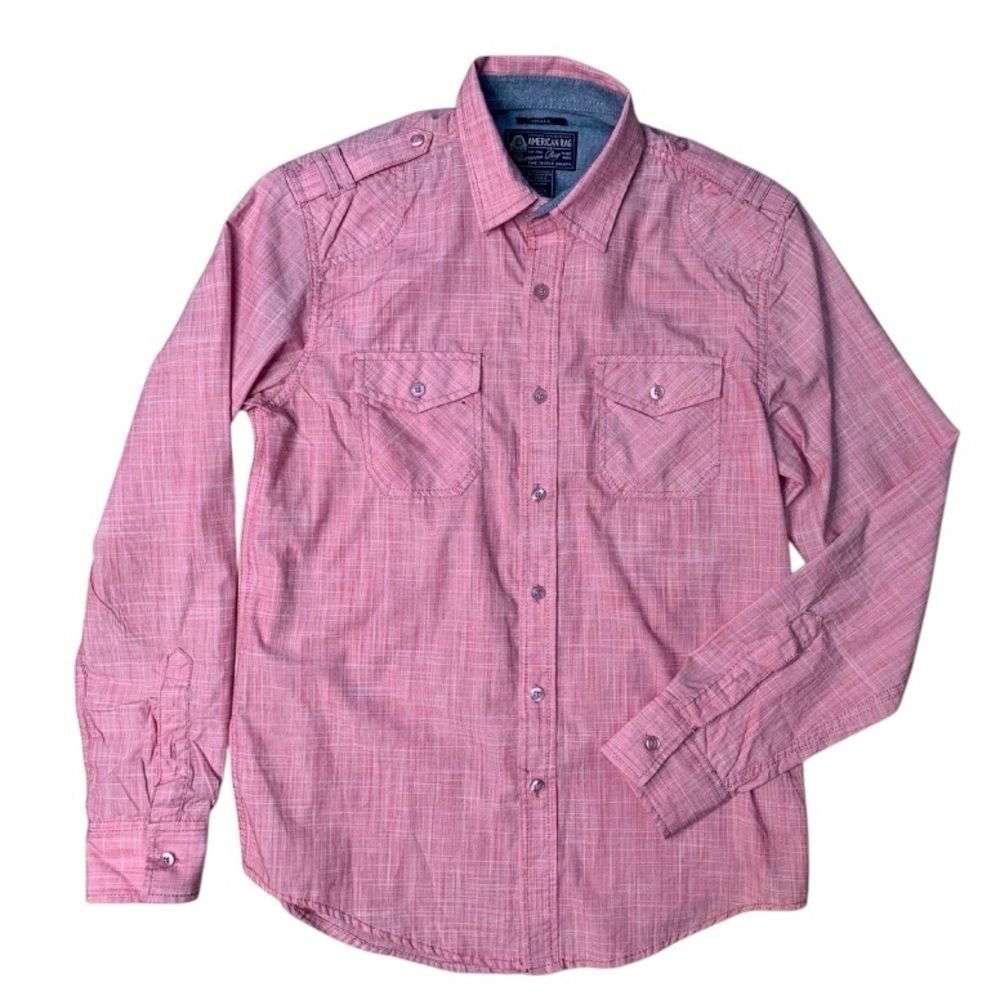 Sz small American Rag Pink and Blue Plaid Shirt